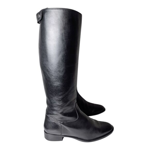 J CREW Field Black Leather Riding Boot Size 8.5 - Picture 3 of 13